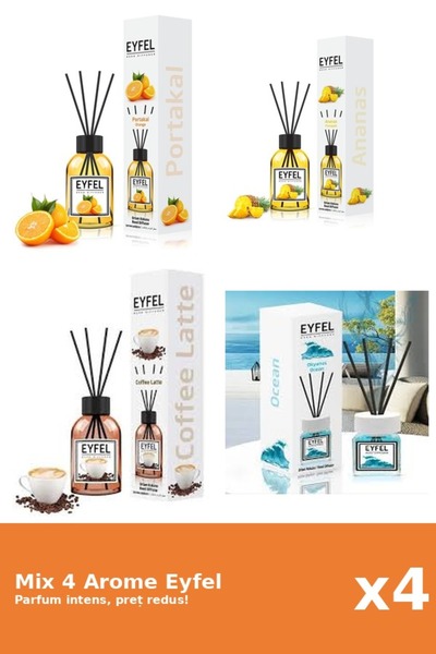 Eyfel Set 4 Mix Eyfel: 1x Ananas, 1x Cafea, 1x Ocean, 1x Portocala