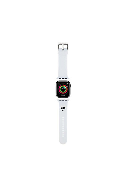Karl Lagerfeld Curea KLAWLSLCNH pentru Apple Watch 42/44/45/49mm, albă, din c...