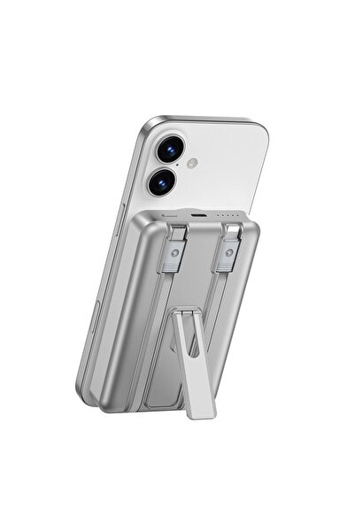 WIWU Magnetic MagSafe Elite Multi PowerBank 10000mAh Silver (P056)