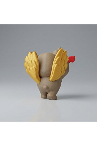 perim3d Love Angel Teddy Bear Keychain – Cute Heart-Shaped Figure Bag Accessory
