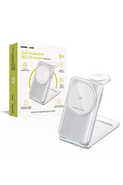 Mobile Origin 3in1 Foldable Qi2 Charger Silver (PW8)