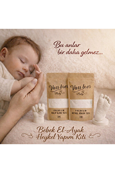 Vass Bros Products Bebek El Ayak Heykel Kalıp Alma Kiti, 3D Aljinat Kalıp, He...