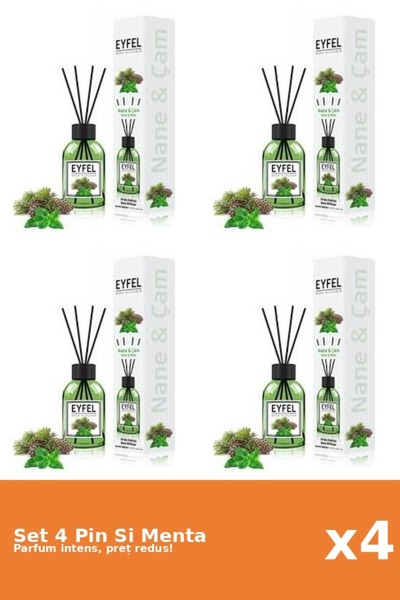 Eyfel Set 4 Odorizant Pin Si Menta, 120 ml