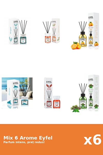 Eyfel Set 6 Mix Eyfel: 1x Acacia, 1x Angel, 1x Ocean, 1x Pin Si Menta, 1x Por...