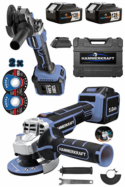 HAMMERKRAFT Alman Profosyonel 128v 10Ah Kömürsüz Motor Çift Akülü Şarjlı Spra...