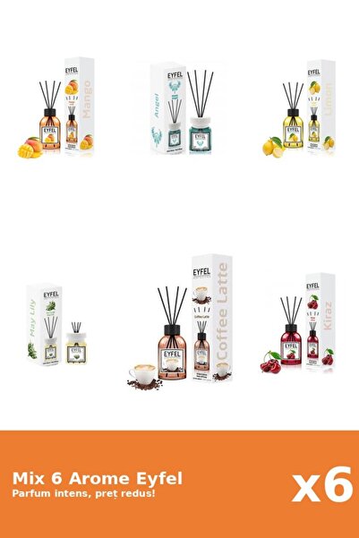 Eyfel Set 6 Mix Eyfel: 1x Angel, 1x Cafea, 1x Cirese, 1x Lacramioare, 1x Lama...
