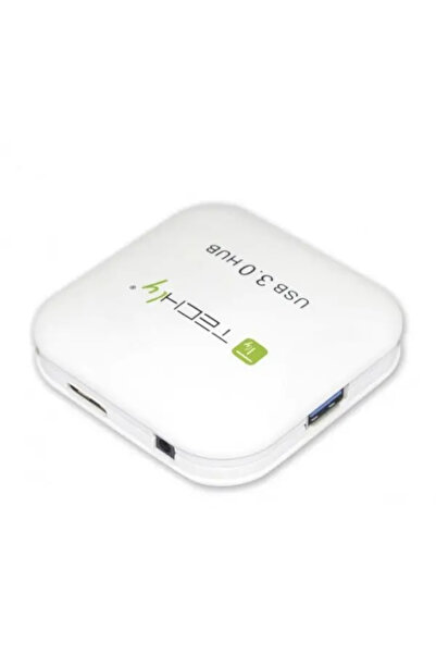 Techly IUSB3-HUB4-WH USB Hub 4 Ports 3.0 Super Speed, White