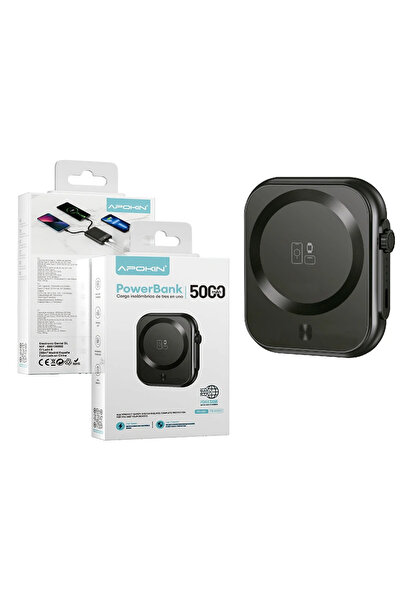 Other Apokin 3 σε 1 MagSafe PowerBank 5000mAh Μαύρο
