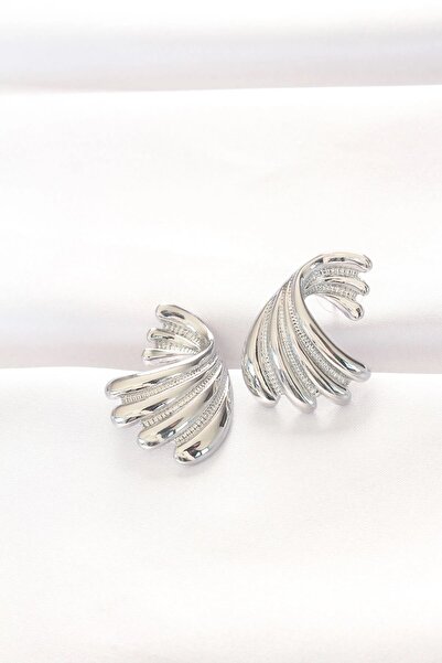 TakÇalıştır Brass Silver Color Earrings