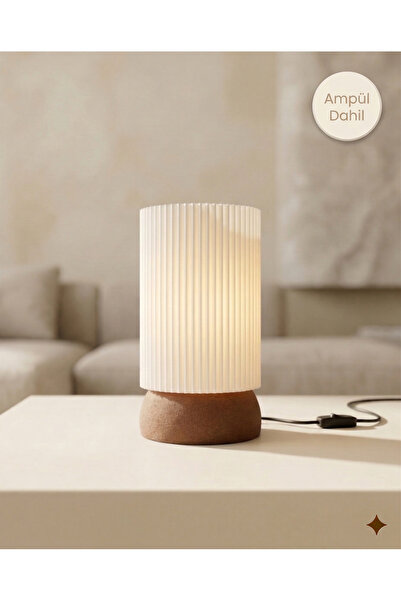 Frostblack Imuru Dekoratif Abajur Masa Lambası Yatak Odası Gece Lambası LED A...