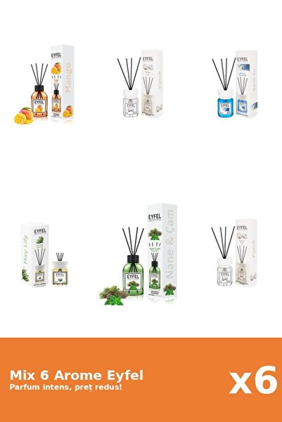Eyfel Set 6 Mix Eyfel: 2x Bumbac, 1x Cool Water, 1x Lacramioare, 1x Mango, 1x...