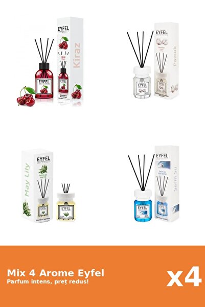 Eyfel Set 4 Mix Eyfel: 1x Bumbac, 1x Cirese, 1x Cool Water, 1x Lacramioare