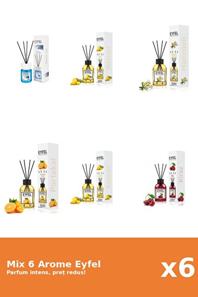 Eyfel Set 6 Mix Eyfel: 2x Ananas, 1x Cirese, 1x Cool Water, 1x Mana Maicii Do...