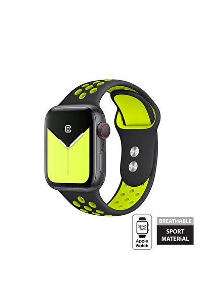 Crong Duo Sport - Curea pentru Apple Watch 38/40/41/42 mm (negru/lime)
