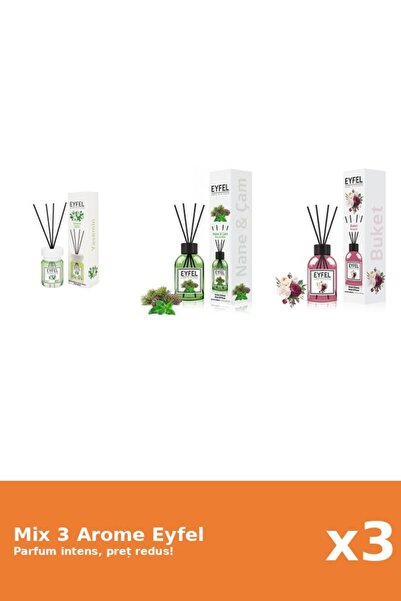 Eyfel Set 3 Mix Eyfel: 1x Bouquet, 1x Iasomie, 1x Pin Si Menta