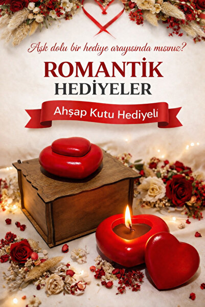 biblohanem Romantik Hediye Seti – Ahşap Kutu Hediyeli Kalp Mum | Kişiye Özel ...