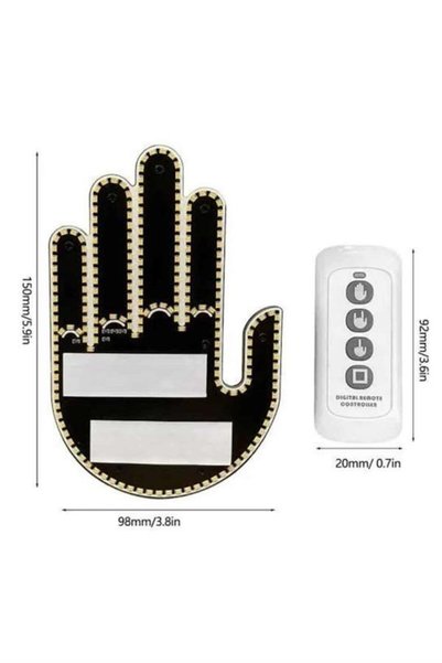 NW NessiWorld Hand Middle Finger Led Operated Car Interior Reflector Rear Win...