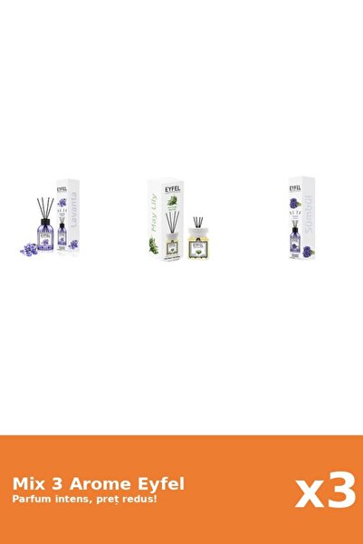 Eyfel Set 3 Mix Eyfel: 1x Lacramioare, 1x Lavanda, 1x Zambile