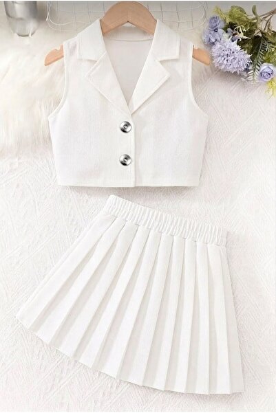 shop Kız çocuk gabardin yazlık 2 li kombin şık tasarım