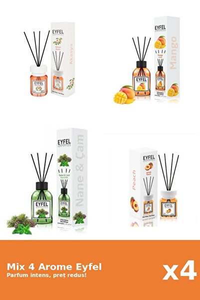 Eyfel Set 4 Mix Eyfel: 1x Acacia, 1x Mango, 1x Piersica, 1x Pin Si Menta