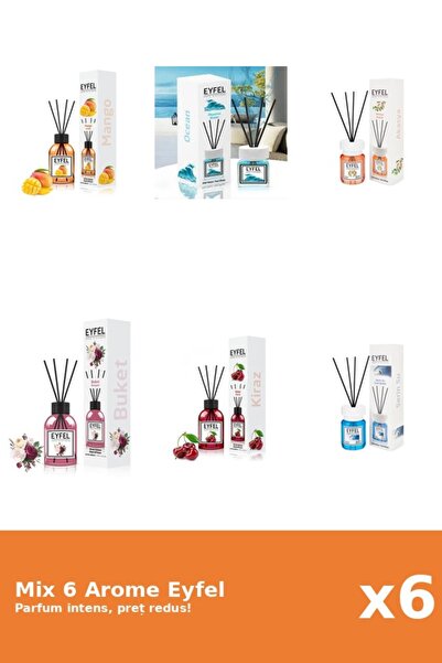 Eyfel Set 6 Mix Eyfel: 1x Acacia, 1x Bouquet, 1x Cirese, 1x Cool Water, 1x Ma...