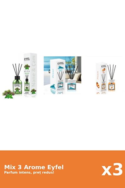 Eyfel Set 3 Mix Eyfel: 1x Ocean, 1x Piersica, 1x Pin Si Menta