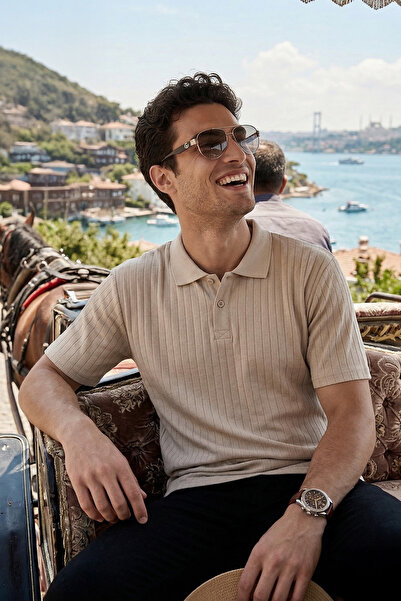 Buratti Βαμβακερό κοντομάνικο μπλουζάκι πόλο με κουμπιά Ανδρικό μπλουζάκι πόλ...