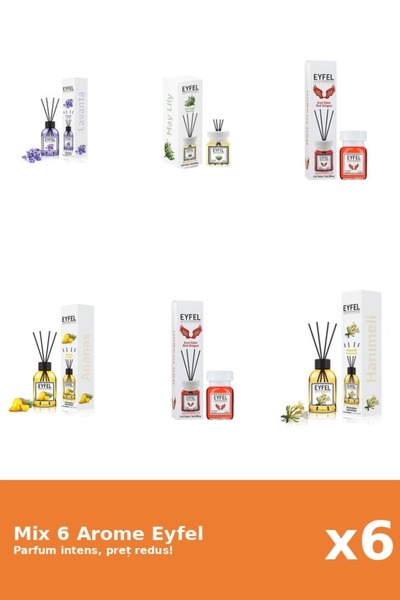 Eyfel Set 6 Mix Eyfel: 1x Ananas, 1x Lacramioare, 1x Lavanda, 1x Mana Maicii ...