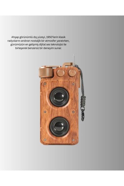 NW NessiWorld Retro Radyo Tasarım Bluetooth Hoparlör 1800mah Uzun Çalma Süresi