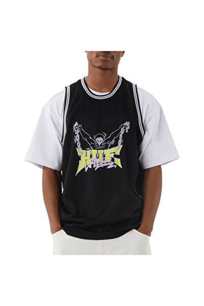 HUF ZINE ΔΙΧΤΥΩΤΗ ΦΑΝΕΛΑ ΜΠΑΣΚΕΤ ΜΑΥΡΗ L