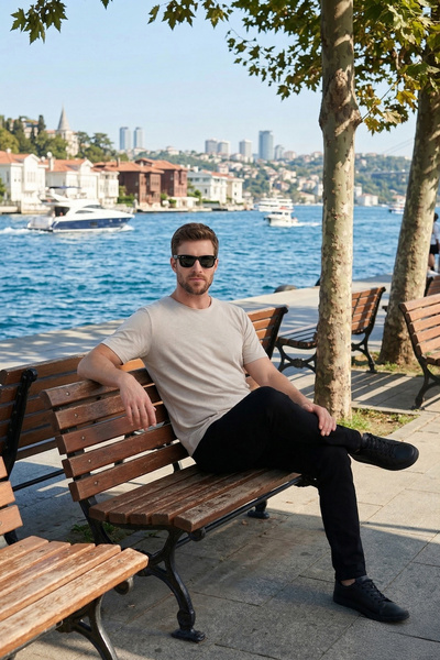 Buratti Ανδρικό τζιν παντελόνι στενής γραμμής με ψηλή μέση και στενό μπατζάκι...