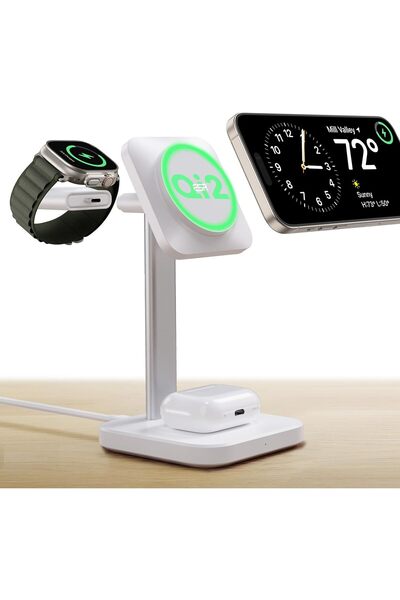 ESR Qi2 MagSafe 3-in-1 Wireless Charging Set White