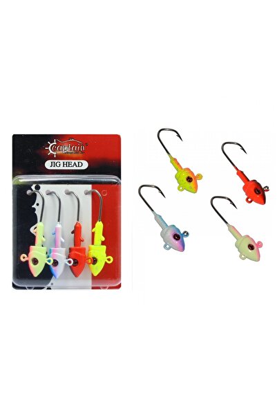 CAPTAIN 6412 Jig Head 2/0 İğneli 10gr Rigato Body 4'lü Mix Set Çift Yönlü