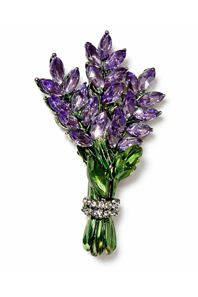 Hugs and Gifts Kristal Lavanta Buketi Broş