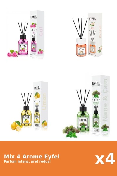 Eyfel Set 4 Mix Eyfel: 1x Acacia, 1x Lamaie, 1x Pin Si Menta, 1x Trandafir
