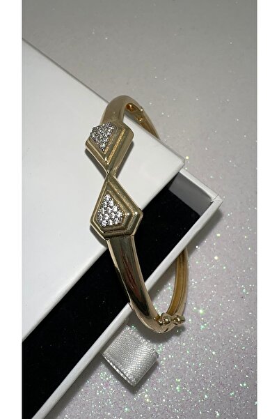 GLARE JEWELRY CO Xuping Stainless Steel Handcuff Bracelet with Zircon Stone D...