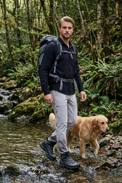 Buratti Ανδρικό παντελόνι κανονικής εφαρμογής με τσέπη Cargo, ελαστική μέση, ...