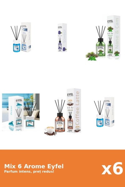 Eyfel Set 6 Mix Eyfel: 1x Cafea, 2x Cool Water, 1x Ocean, 1x Pin Si Menta, 1x...