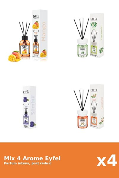 Eyfel Set 4 Mix Eyfel: 1x Acacia, 1x Iasomie, 1x Mango, 1x Zambile