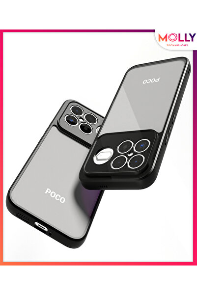 Molly POCO F8 Ultra için Siyah Arkası Şeffaf Ultra Guard Hybrid Premium Silik...