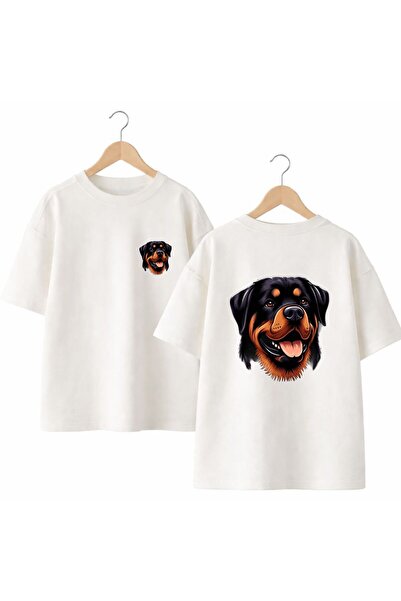 playwear تي شيرت روتويلر مطبوع على الظهر والصدر مصنوع من القطن بنسبة 100%، مق...
