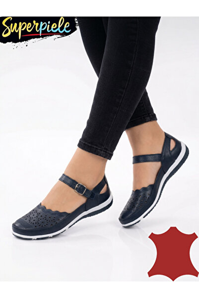 ANGEL BLUE Γυναικείες μπαλαρίνες, από μαλακό φυσικό δέρμα με βέλκρο, εύκαμπτη...