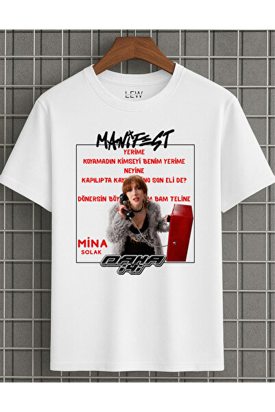 lovver Μπλουζάκι από βαμβάκι με στάμπα Manifest Mina Solak Better Song Lyrics...