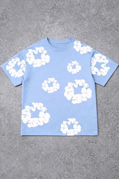 CLASSY.MODA Oversize Unisex T-Shirt - 3D Puff Embossed Printed Floral Pattern
