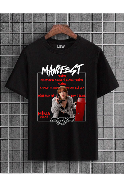 lovver Μπλουζάκι από βαμβάκι με στάμπα Manifest Mina Solak Better Song Lyrics...