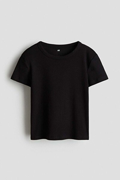 H&M بلوزة من القطن المضلع