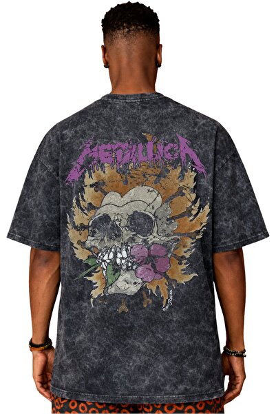SEVBANO Design Metallica Rock Metal Music Band Tricou unisex supradimensionat...