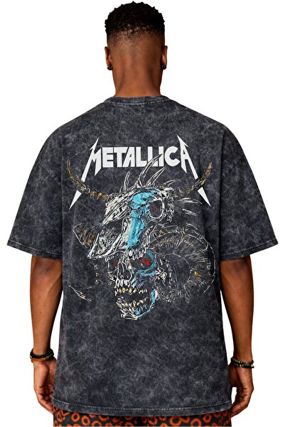 SEVBANO Design Metallica Rock Metal Music Band Tricou unisex supradimensionat...