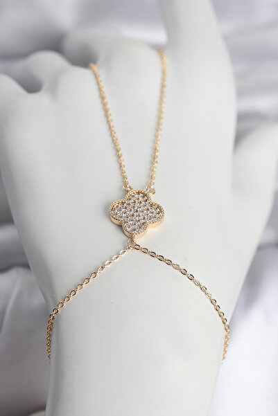 Skygo Ieg ™   Brass Gold Color Clover Model Women's Şahmeran - Tj-Sn749 Nvdn-...