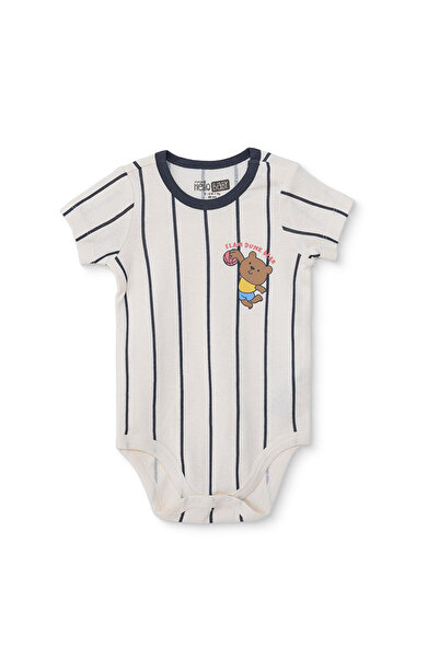 ebebek Hello Baby HelloBaby Erkek Bebek Body Çizgili Çıtçıtlı Çıtçıtlı Yaka K...